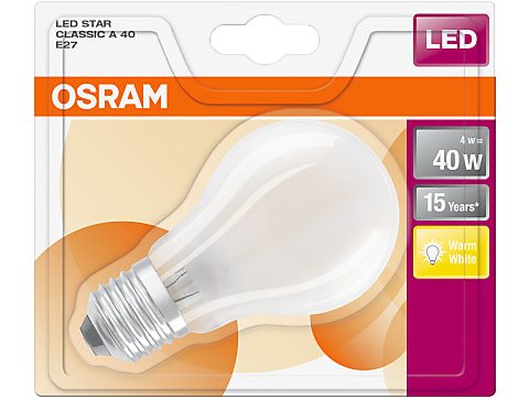 Buy Osram LED STAR · Lamp A · 40W - E27 Matt, Warm White • Migros